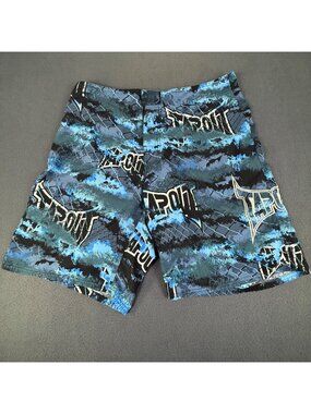 Tapout Men's MMA Fight Shorts Camo Blue Black Gray White  Size 34